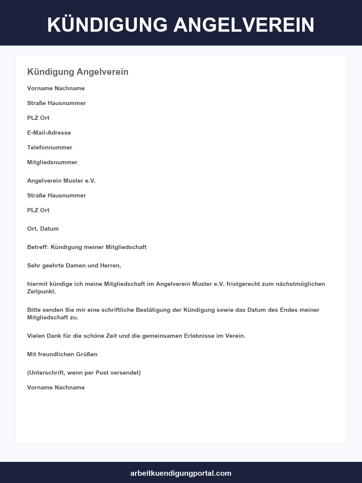 Kündigung Angelverein