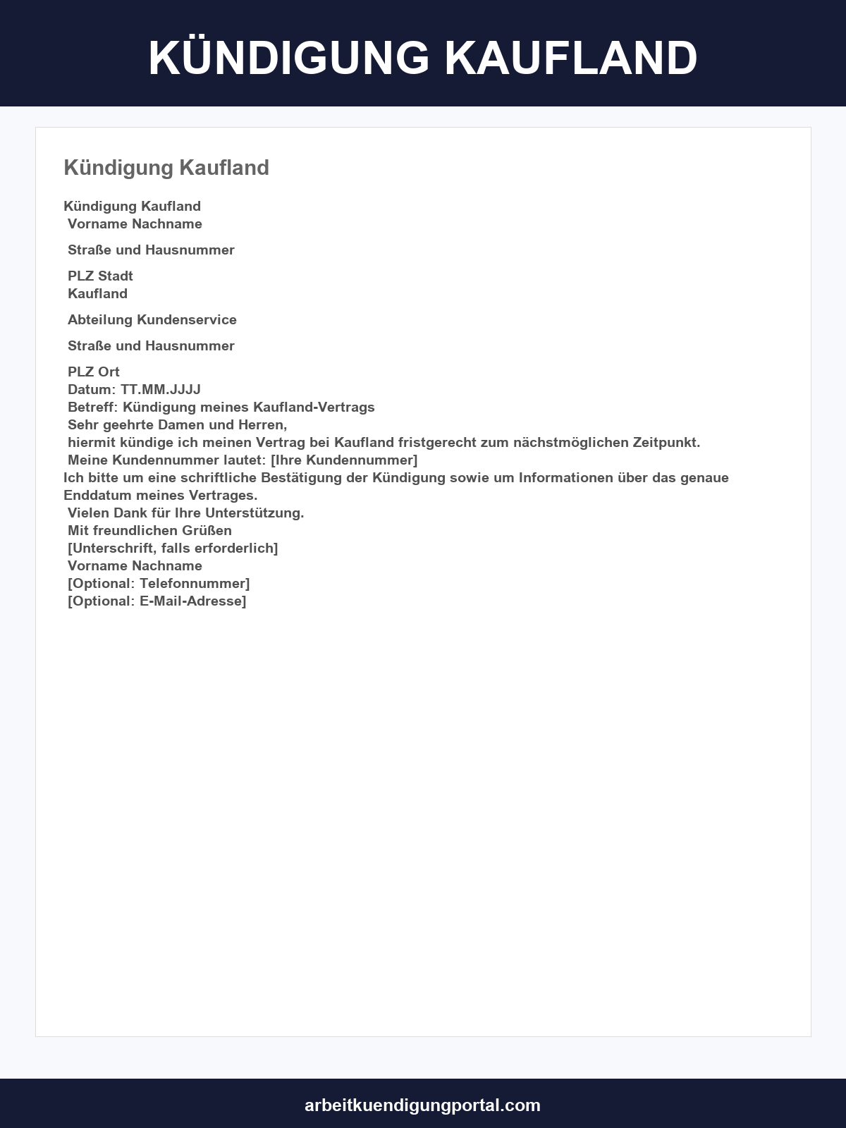 Kündigung Kaufland Muster