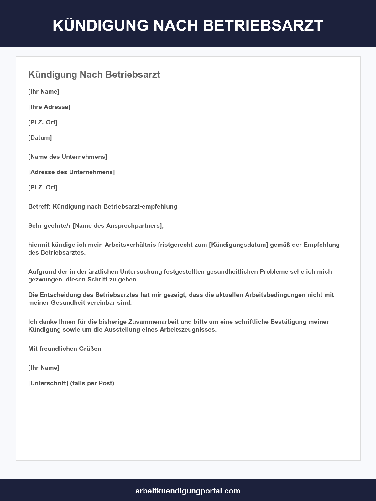 Kündigung Nach Betriebsarzt