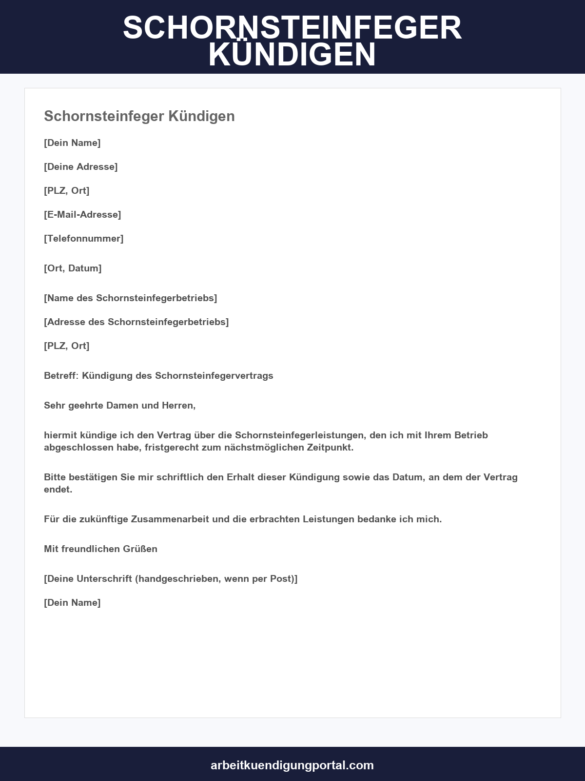 Schornsteinfeger Kündigen Muster