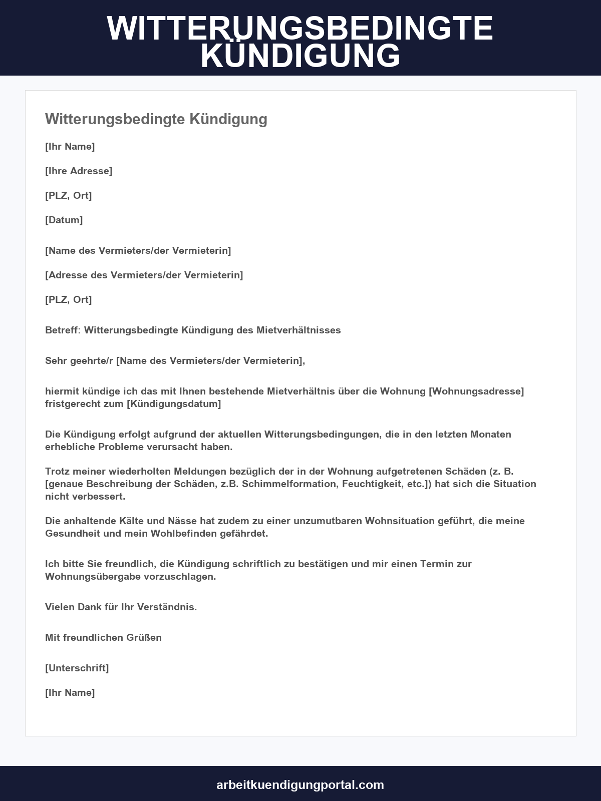 Witterungsbedingte Kündigung